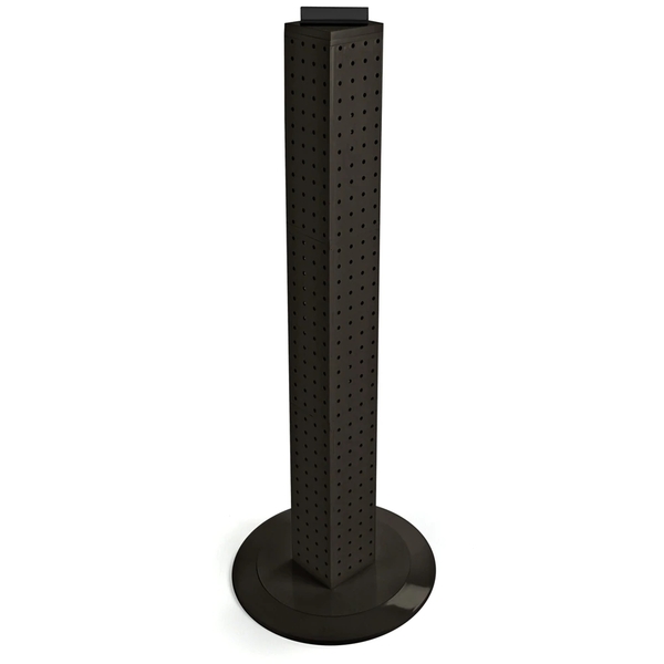 Azar Displays Four-sided 4"W x 36"H Pegboard Tower W/ Revolving 14.5" Base 700223-BLK